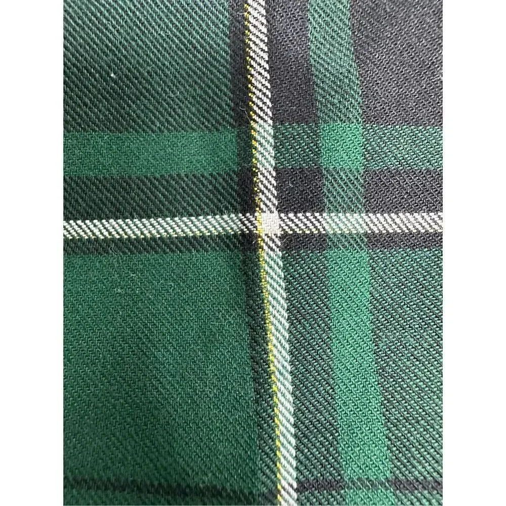 Carters Toddler Girl’s Black Green Watch Plaid Blouse Ruffle Trim Size 3T